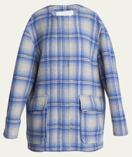 Isabel Marant Efelia Checked Wool-blend Coat Size Eu42/uk 14 Rrp £700
