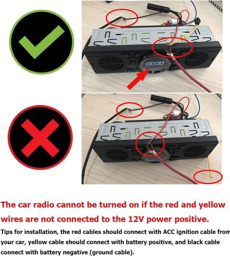 Av252 Bluetooth Car Receiver With Fm Radio Usb Aux Mp3 Playback 2 Speakers - Picture 3 of 8