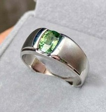 Sweet Natural Green Sapphire Ring Silver Sterling Ring Size 7 / Free Resize