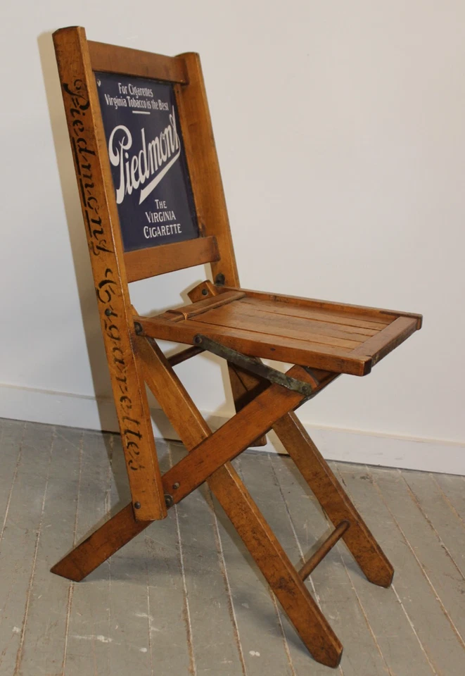 Silla plegable de madera para cigarrillos Piamonte de la década de 1920 de Simmons Co. Foto 4 de 4