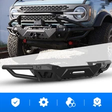 Texture Steel Full Width Front Bumper For 2021 2022 2023 Ford Bronco 2/4-Door