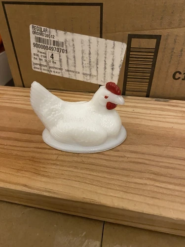 Vintage Westmoreland Hen On Nest 6.5 ×5" LID ONLY White Milk Glass with Red comb