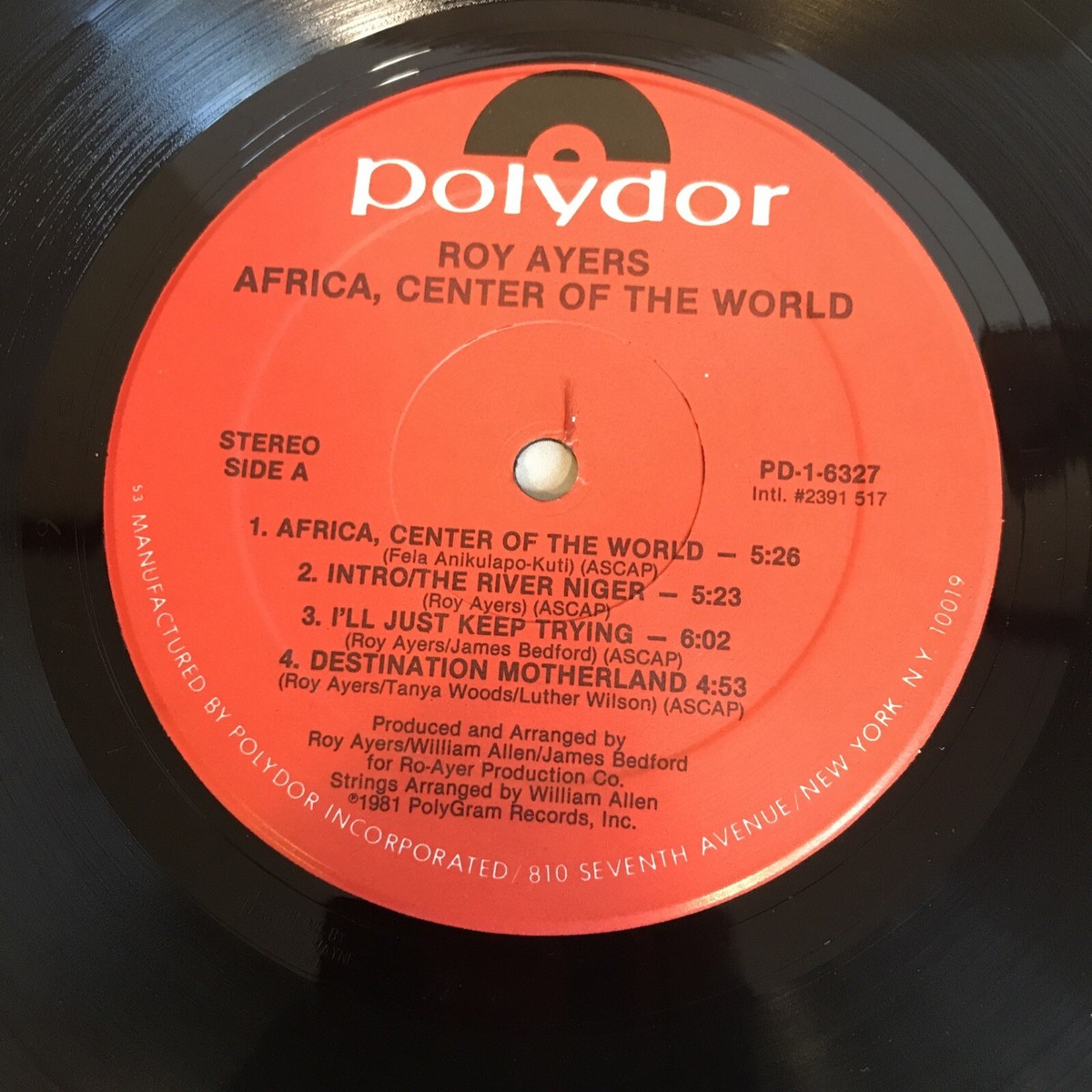 Roy Ayers Center of the World LP　アナログ Roy Ayers- Africa Center Of The World, Polydor PD16327, EXC