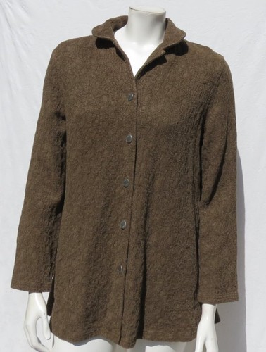 Tianello USA Damen Gr. XS Small Olive Tencel Baumwolle Jacquard Jacke Tunika Top - Bild 5 von 6