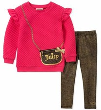 Juicy Couture Girls Size 4 Pink Sweater Legging 2pc Set NEW