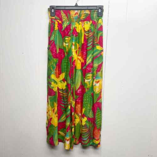 Karen Kane High Waisted Wide Cropped Leg Tropical Floral Women's Pants Size XS/S - Picture 1 of 10