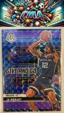 2024-25 Panini Mosaic #3 Ja Morant Give and Go Mosaic Purple Fluorescent #/175