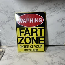 Funny Warning Fart Zone Metal Sign Novelty Man Cave Garage Dorm Room Wall Deco 1