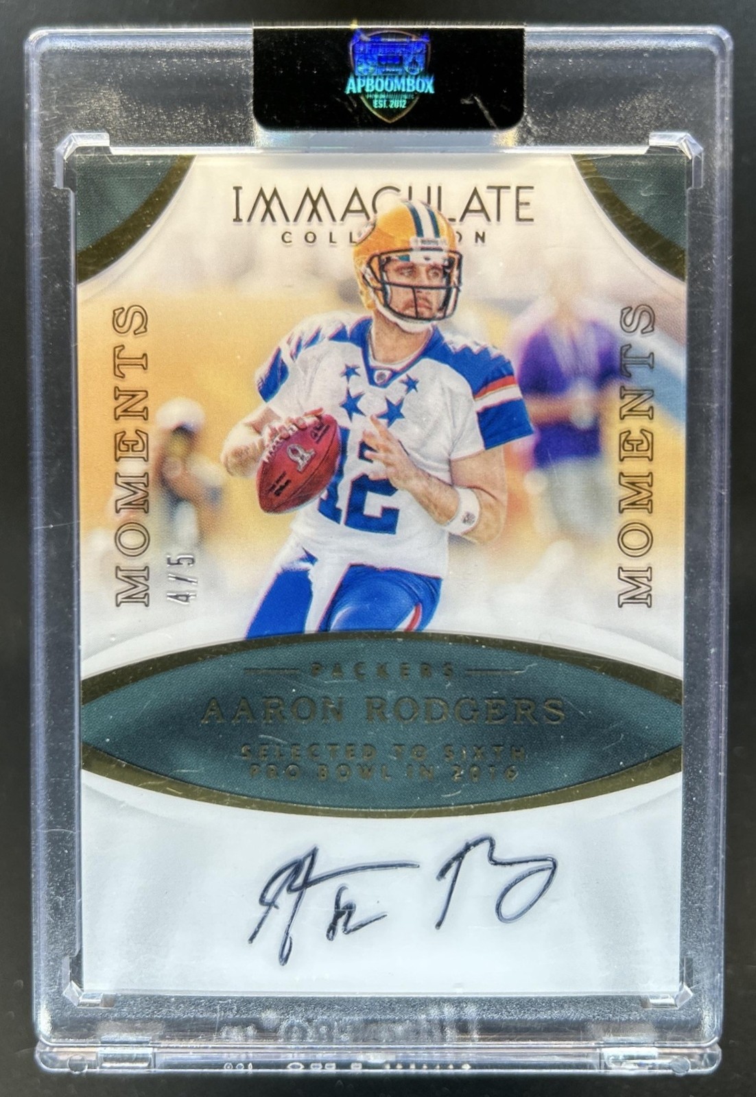 2017 Panini Immaculate Aaron Rodgers Moments Auto Autograph #/5 Packers