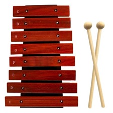 Professional 8-Key Wooden Xylophone with 2 Mallets, Concert-Tuned Percussion ...