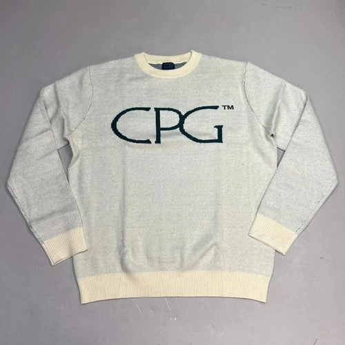 CPG CODEGRAPHY WORLDWIDE Sweater Women's Sz L Green/Crème WCPG-SWTR-NTRL-2022-3 - product listing photo