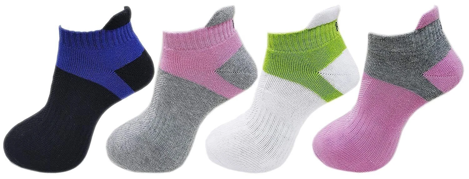 Mens & Women's Low Cut Ankle Length Cotton Cushioned Athletic Socks (pack of 4)