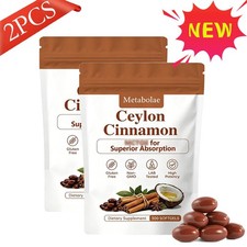 2X Metabolae Ceylon Cinnamon Capsules   300 Softgels, Supports Metabolic Balance