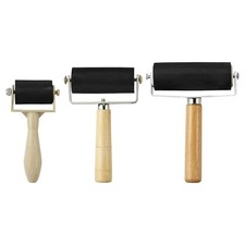 3 Pieces Heavy Duty Hard Rubber Roller Printing Ink Lino Brayer Art for Prin