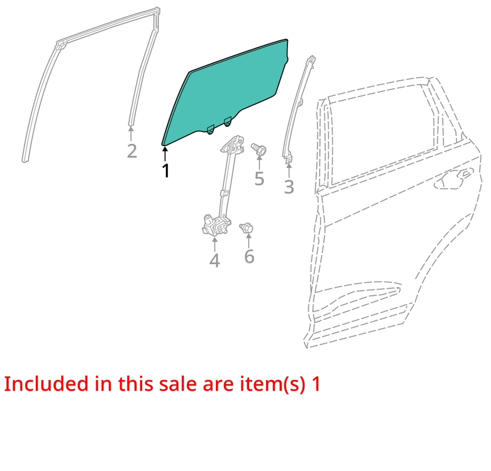 Fits 2019 - 2024 ACURA RDX Rear RH Passenger Door Glass Window OEM Free Shipp - Image 4 of 4