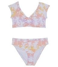 Roxy L104413 Girls' Peach Bud Girls Like Us Crop Top Bikini Set Size 16