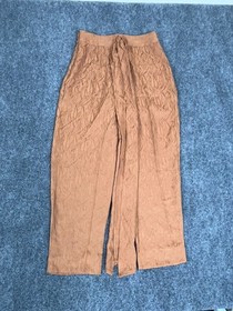 Ett:wa by Anthropologie Aubade Jacquard Pants Gold Brown Womens Size: 4