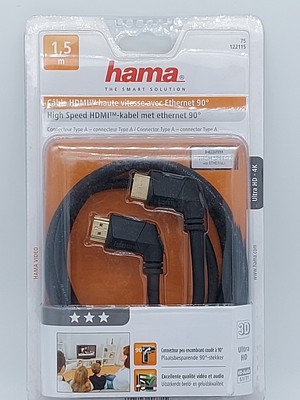 Hama HDMI 2.0 Kabel gewinkelt Winkelkabel 90°Stecker Winkel 4K 3D Videokabel KX