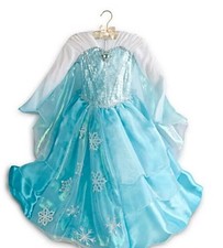 New Disney Store Exclusive Frozen Princess Elsa Deluxe Costume Dress Size 9/10