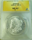 1878 S Morgan dollar ANACS MS62PL *VAM 47 (old V47.1) engraved feather* CLC