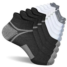 Men's Athletic Cushioned Ankle Socks Comfort Wicking 9-12 Mix of Colors 5 Pairs