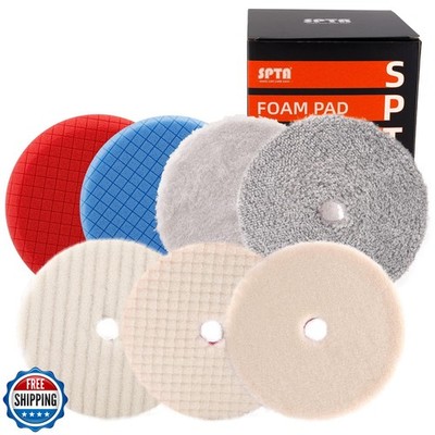 Buffing Polishing Pads, SPTA 7Pc 5.5 Inch Face for 5Inch 125mm Backing Plate 