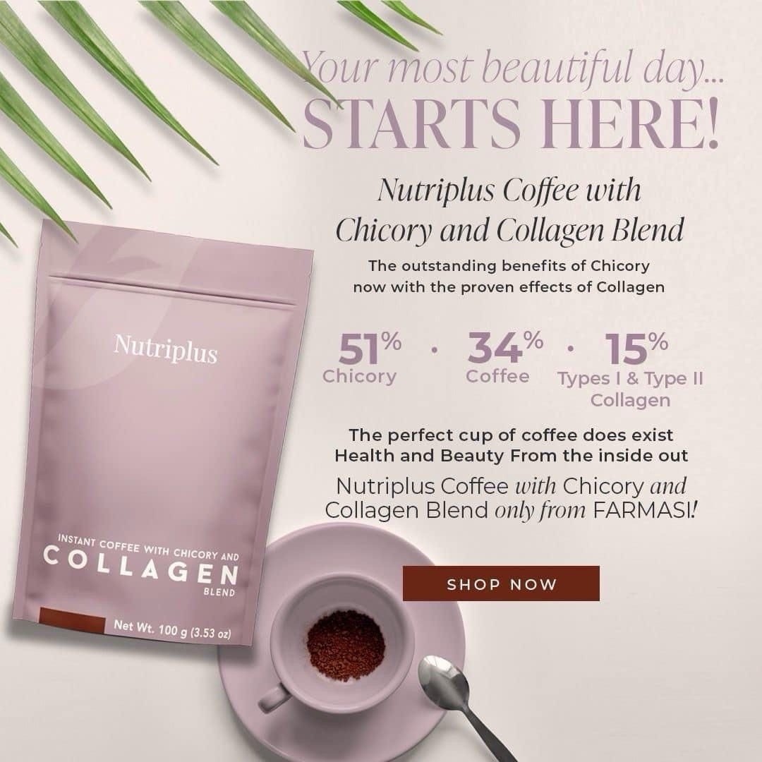 Farmasi Nutriplus Instant Coffee with Chicory & Collagen Blend 100g / 3.53 oz