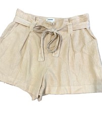 EUC L'AGENCE Hillary Paperbag Sz. 28 100% Linen Sand Tie Waist Shorts USA Made
