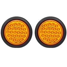 4" Inch Red 24 LED Round Stop/Turn/Tail Truck Trailer Light Kit Grommet - Qty 10