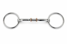 Horse SS Loose Ring Snaffle Bit with Copper Rollers Mouth 35567