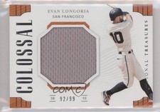 2019 Panini National Treasures Colossal Materials /99 Evan Longoria #CM-EL