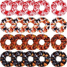 20 Pcs Halloween Hair Scrunchies Elastic Satin Ponytail Holders Pumpkin Witch Gh