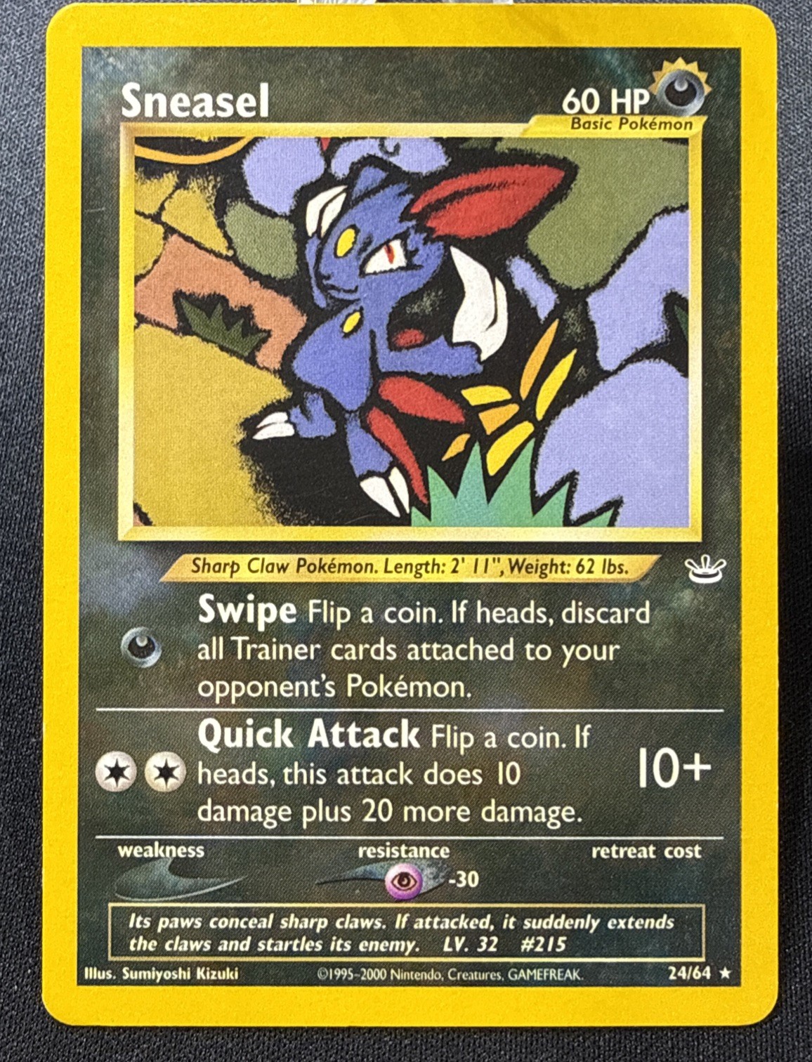 Sneasel 24/64 Pokémon Neo Revelation Unlimited Rare (Sumiyoshi Kizuki) (LP/PL)