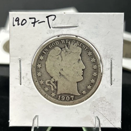 1907 P BARBER HALF DOLLAR  Silver 50c