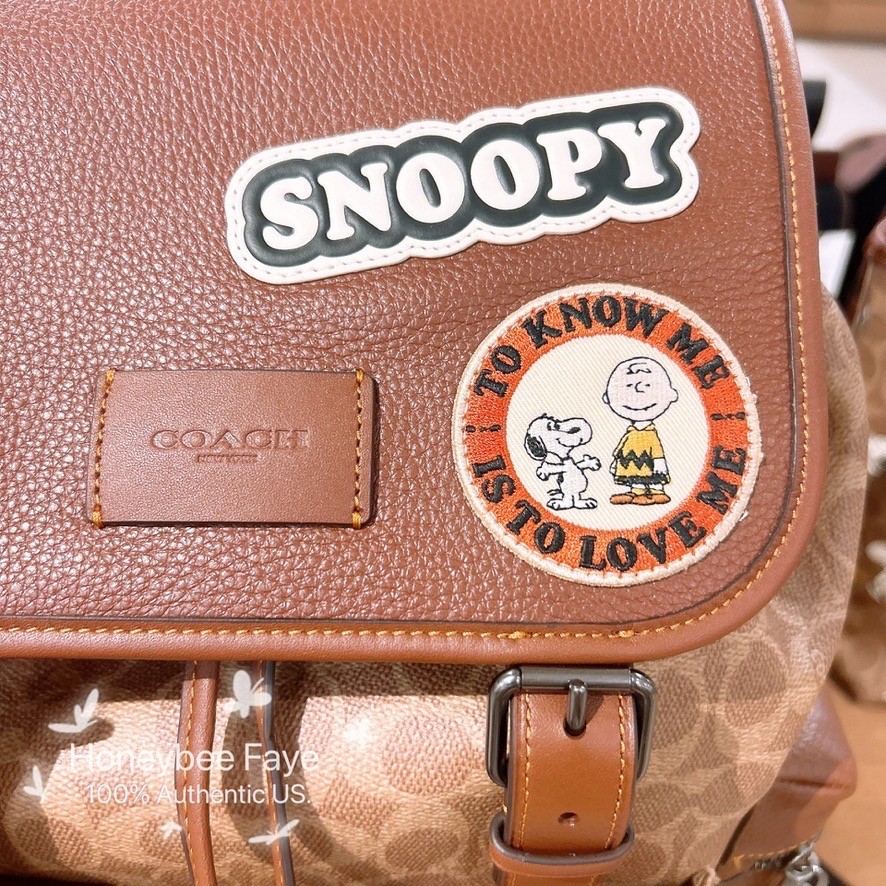 NWT Coach X Peanuts Sprint Backpack In Signature Canvas With Patches CBI44 image 4