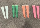 Vintage 1960s Barbie Stockings, White, Green, Bright Orange, Pink, w/ Cardboard