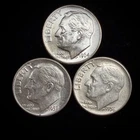 90% Silver - 1953, 1956, 1964 Roosevelt Dime - 3 Dimes - 17-1