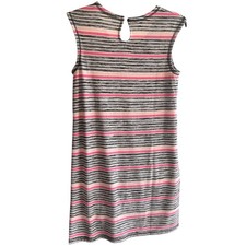T by Talbots bubblegum pink black sleeveless Light jersey knit dress NWOT SZ M