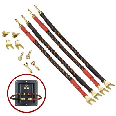 Dynavox Bi-Wiring Kabelbrücken Bi-Wire Kabel Effektives Soundtuning 4er-Set