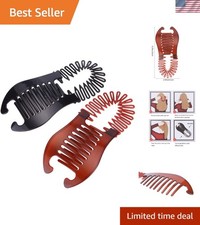 2 Pcs Interlocking Banana Combs - Lightweight Hair Clinchers for Daily Styling