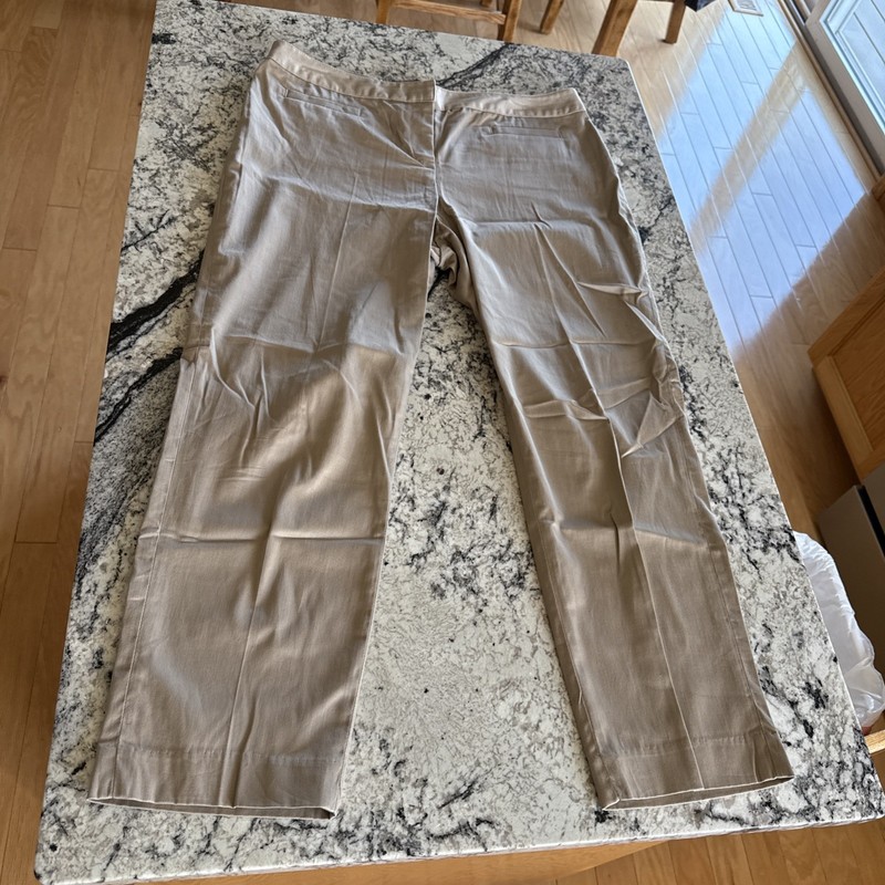 ELLEN TRACY Cotton Blend Womens Dress Light Brown Pants Sz 8