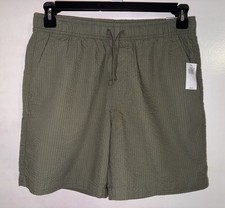 Old Navy Jogger Shorts Men's Small Green Elastic Waist Drawstring 7" Inseam NWT