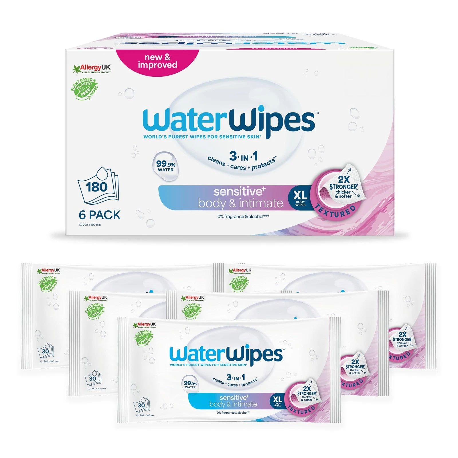 WaterWipes Sensitive+ Body & Intimate Wipes, 180 Wipes (6 Packs), 3-In-1 Cleans,
Opens in a new wind