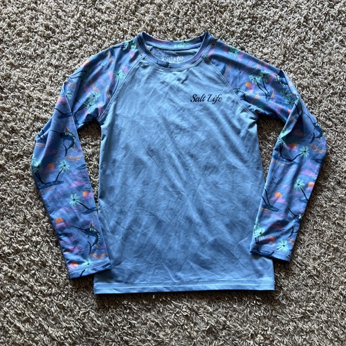 Salt Life SLX UV Sun Protection Rash Guard Swim Shirt Youth Small - Picture 1 of 3