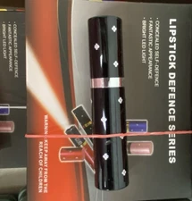 Flashlight Lipstick Stun Gun BLACK Women Self Defense Bright LED NEW