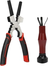 Welding Pliers,8 Inch,Chipping Hammer,Fine & Coarse Files,Hardened Black&red 