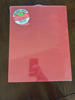 Pack Of 6 Uniex Plastic Canvas Holiday Pack Red Green White 13.5 x 10.5'' Needle