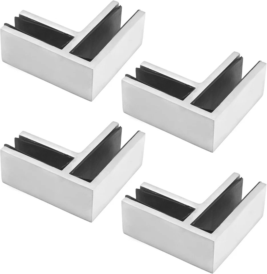 Clip de soporte de vidrio de acero inoxidable 304, abrazadera de pared a vidrio de barandilla de grado marino Foto 3 de 4