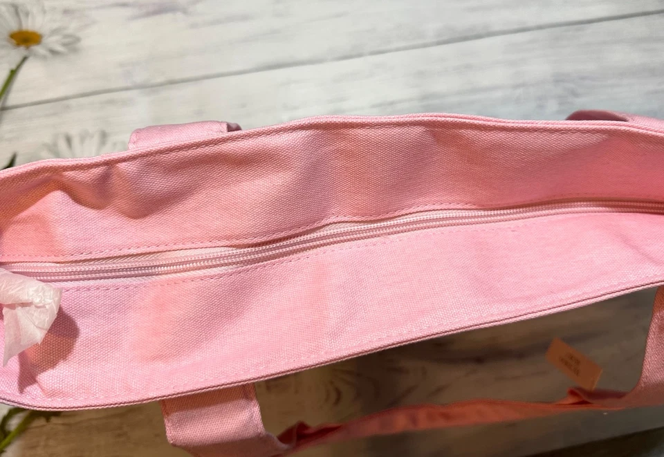 Victoria's Secret Pocket Beach Tote Stripped Pink Color Bag - Image 4 of 4