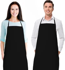 Black Aprons for  - Commercial Chef Apron, Kitchen Aprons for Men and Women with